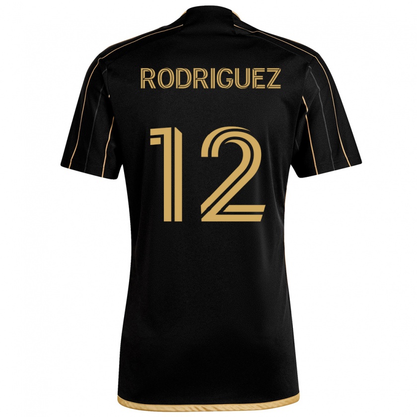 Kandiny Bambino Maglia Jeremi Rodríguez #12 Oro Nero Kit Gara Home 2024/25 Maglietta