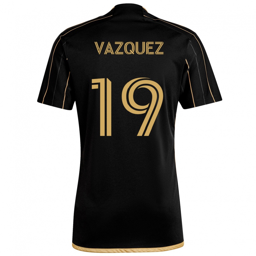 Kandiny Niño Camiseta Favian Vazquez #19 Oro Negro 1ª Equipación 2024/25 La Camisa México