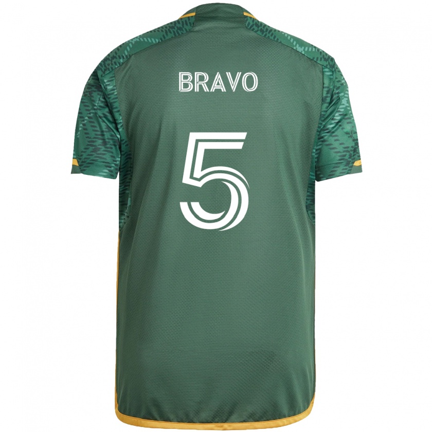 Kandiny Niño Camiseta Claudio Bravo #5 Verde Naranja 1ª Equipación 2024/25 La Camisa