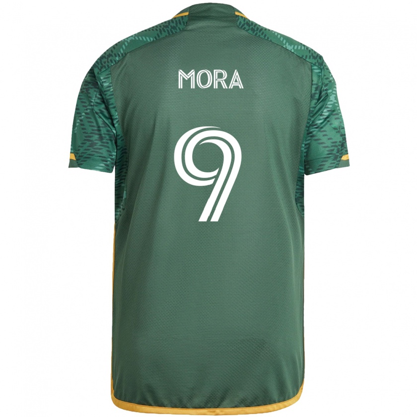 Kandiny Kinderen Felipe Mora #9 Groen Oranje Thuisshirt Thuistenue 2024/25 T-Shirt België