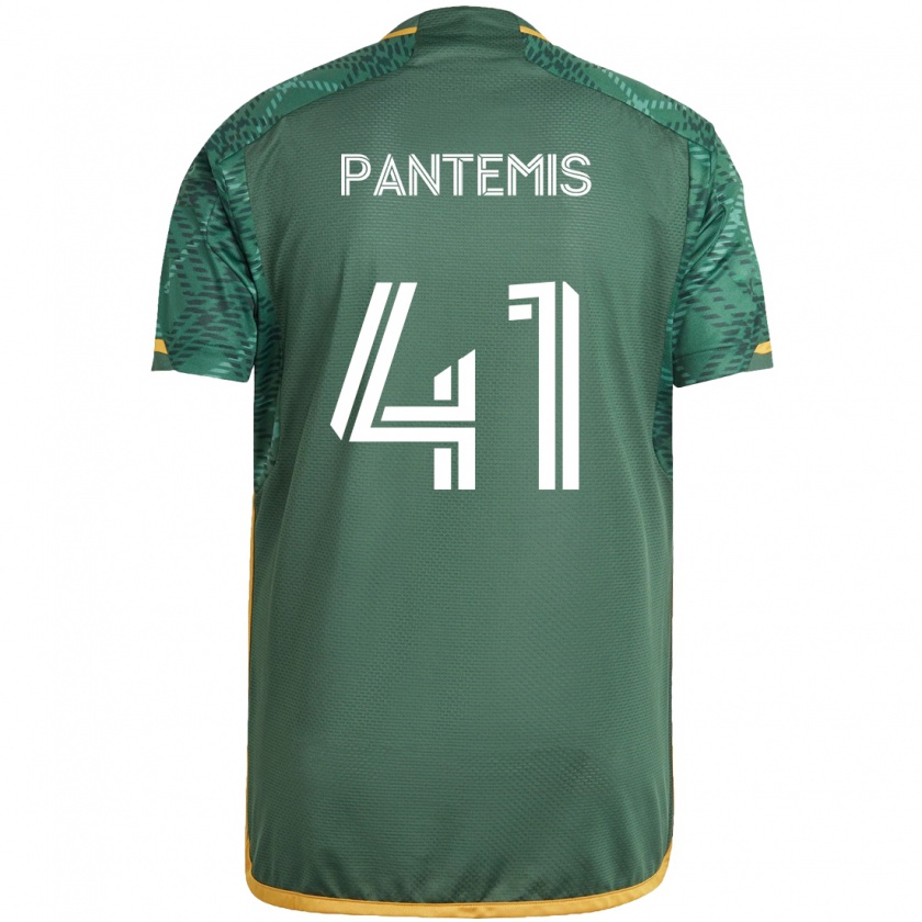 Kandiny Niño Camiseta James Pantemis #41 Verde Naranja 1ª Equipación 2024/25 La Camisa