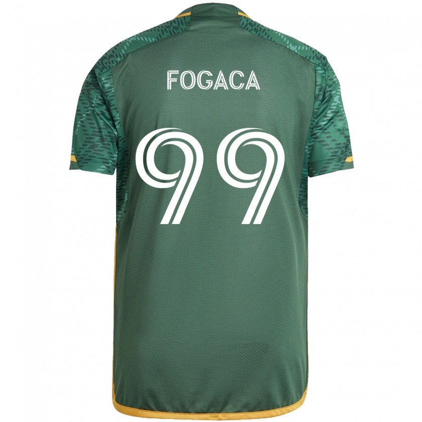 Kandiny Niño Camiseta Nathan Fogaça #99 Verde Naranja 1ª Equipación 2024/25 La Camisa México