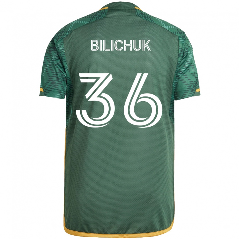 Kandiny Kinder Ryan Bilichuk #36 Grün Orange Heimtrikot Trikot 2024/25 T-Shirt Österreich