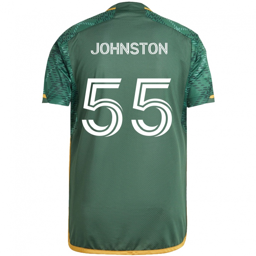 KandinyキッズMalcolm Johnston#55グリーンオレンジホームシャツ2024/25ジャージーユニフォーム