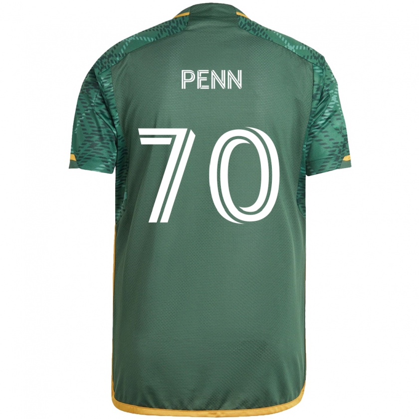 Kandiny Niño Camiseta Josh Penn #70 Verde Naranja 1ª Equipación 2024/25 La Camisa México