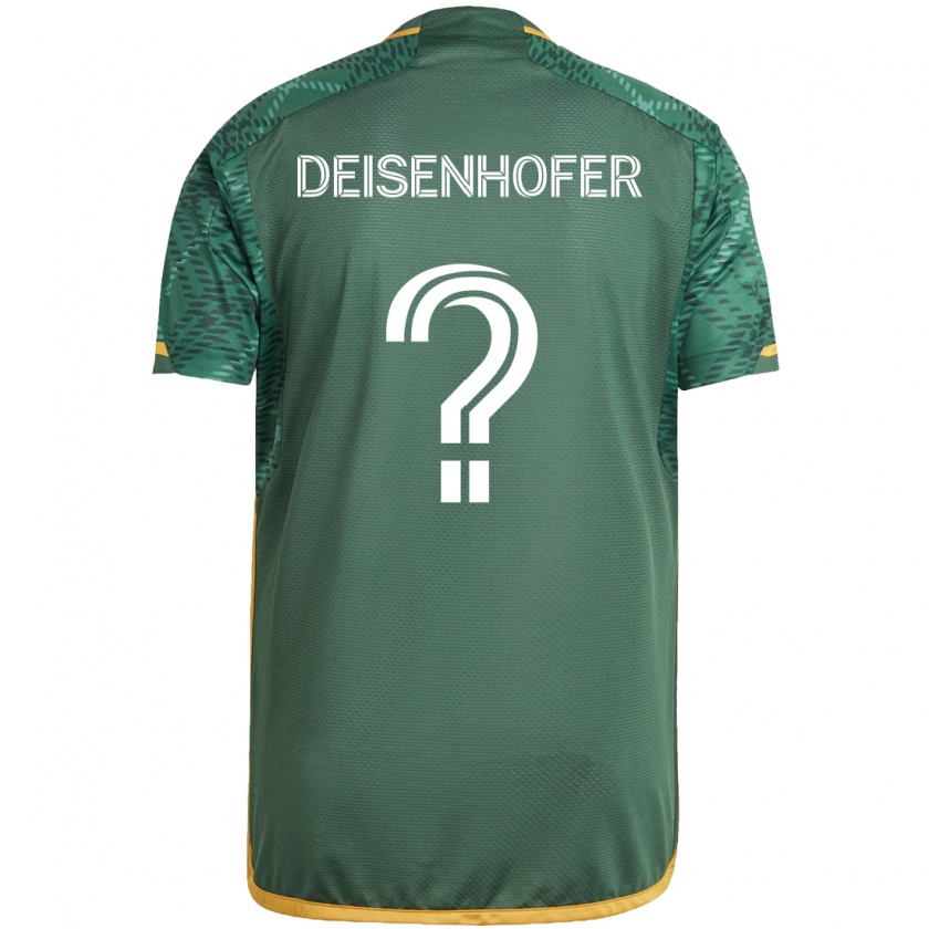 Kandiny Kinder Maximilian Deisenhofer #0 Grün Orange Heimtrikot Trikot 2024/25 T-Shirt Österreich