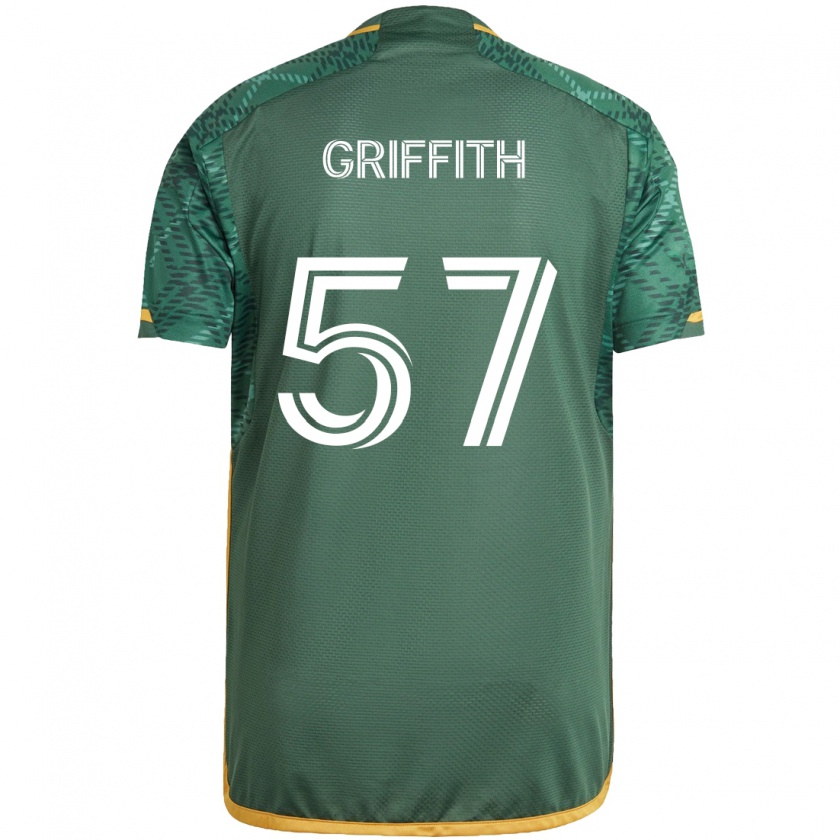 Kandiny Bambino Maglia Víctor Griffith #57 Verde Arancione Kit Gara Home 2024/25 Maglietta