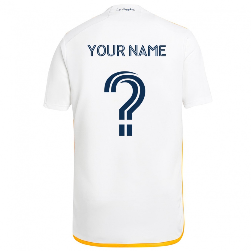 Kandiny Niño Camiseta Su Nombre #0 Blanco Amarillo 1ª Equipación 2024/25 La Camisa