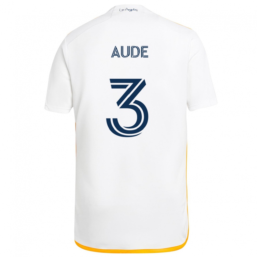 Kandiny Kinderen Julián Aude #3 Wit Geel Thuisshirt Thuistenue 2024/25 T-Shirt