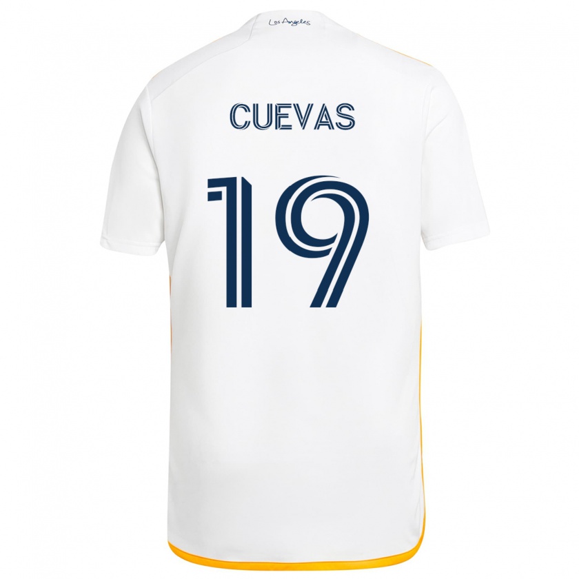 Kandiny Niño Camiseta Mauricio Cuevas #19 Blanco Amarillo 1ª Equipación 2024/25 La Camisa México