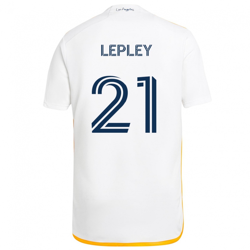 Kandiny Niño Camiseta Tucker Lepley #21 Blanco Amarillo 1ª Equipación 2024/25 La Camisa México