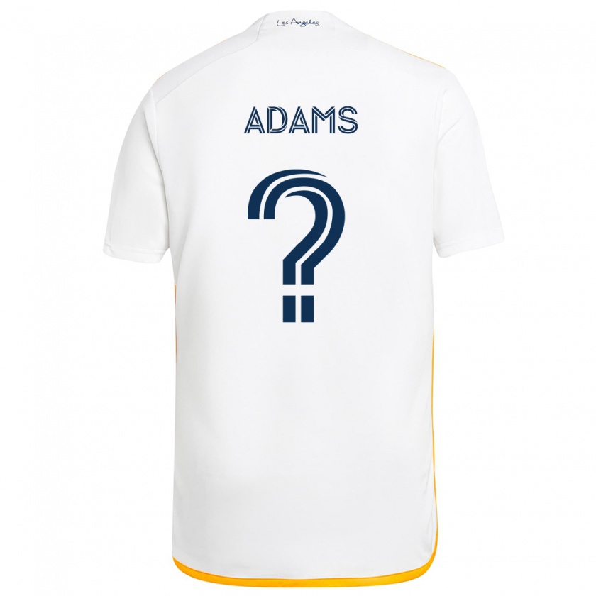 Kandiny Niño Camiseta Lucca Adams #0 Blanco Amarillo 1ª Equipación 2024/25 La Camisa