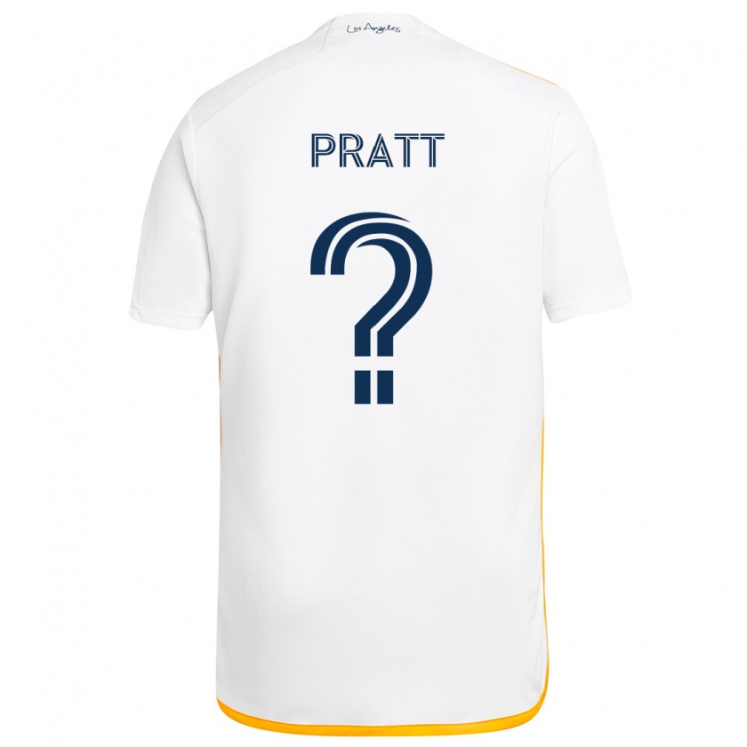 Kandiny Niño Camiseta Owen Pratt #0 Blanco Amarillo 1ª Equipación 2024/25 La Camisa México