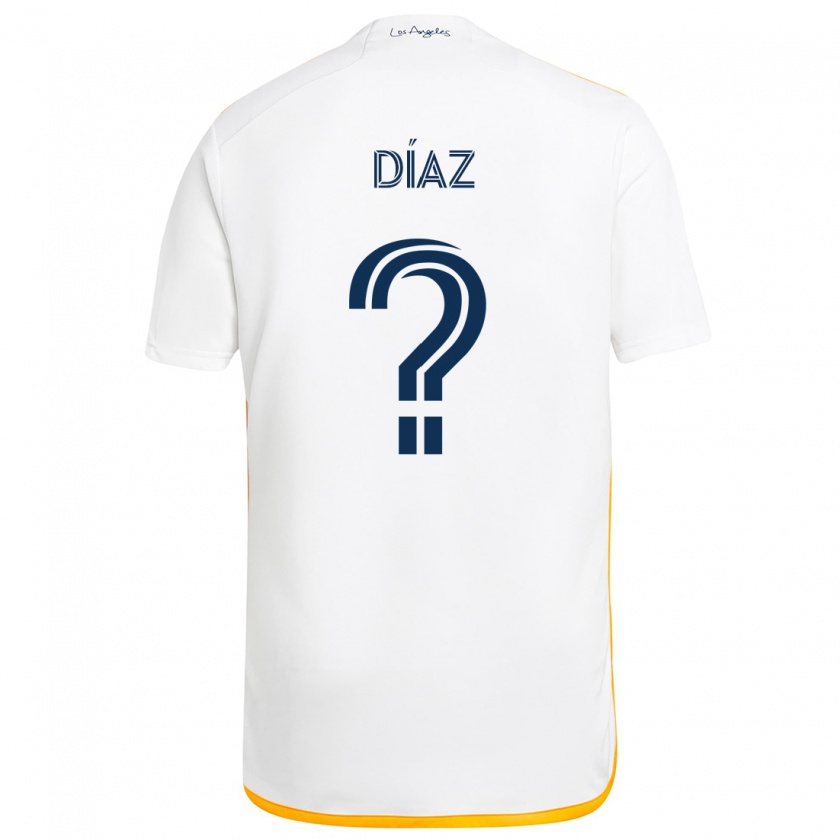 Kandiny Niño Camiseta Carlos Díaz #0 Blanco Amarillo 1ª Equipación 2024/25 La Camisa