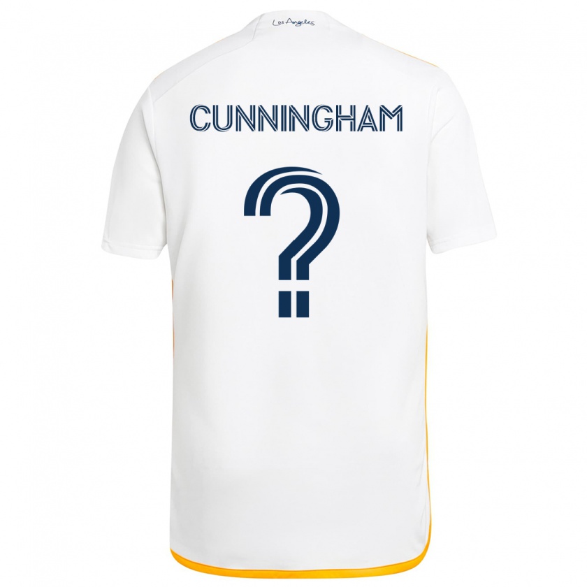 Kandiny Niño Camiseta Joaquin Cunningham #0 Blanco Amarillo 1ª Equipación 2024/25 La Camisa