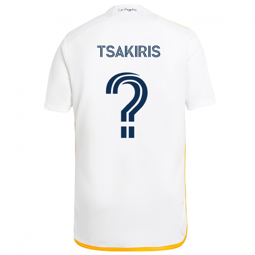 Kandiny Bambino Maglia Mateo Tsakiris #0 Bianco Giallo Kit Gara Home 2024/25 Maglietta