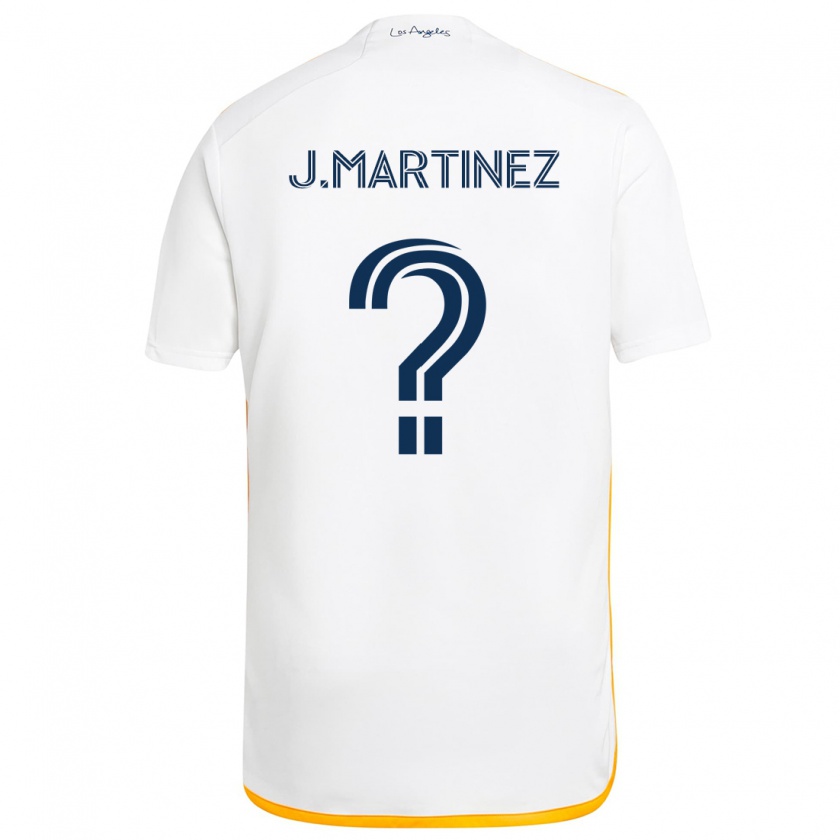 Kandiny Niño Camiseta Juan Martinez #0 Blanco Amarillo 1ª Equipación 2024/25 La Camisa