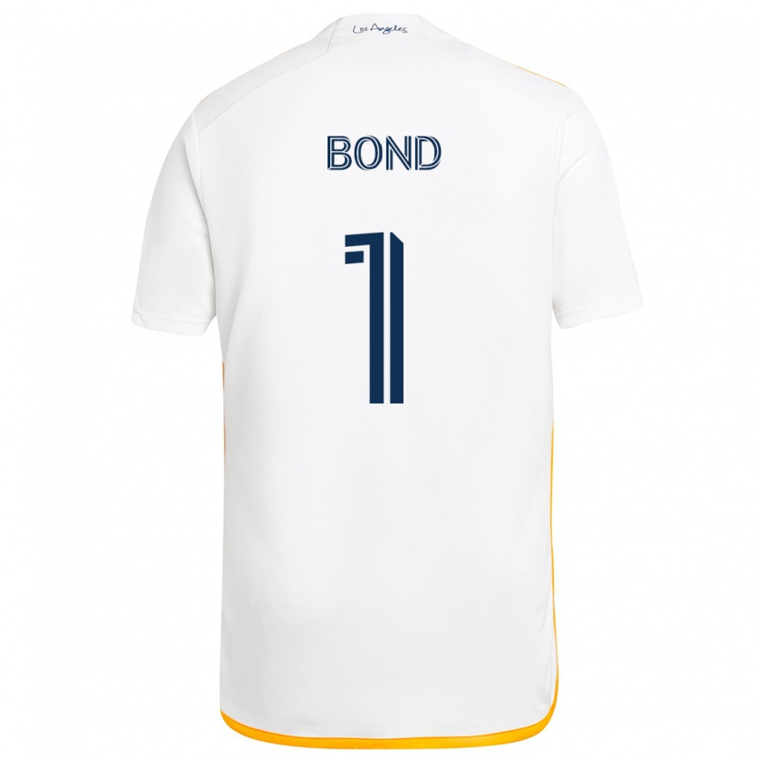 Kandiny Niño Camiseta Jonathan Bond #1 Blanco Amarillo 1ª Equipación 2024/25 La Camisa