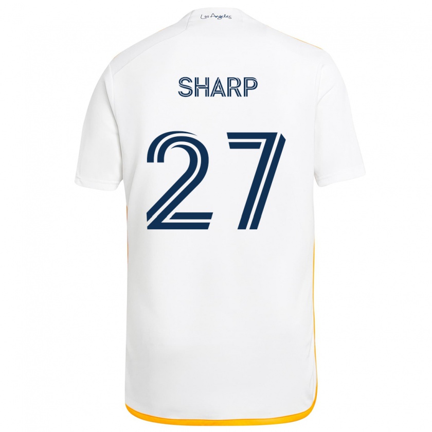 Kandiny Kinderen Billy Sharp #27 Wit Geel Thuisshirt Thuistenue 2024/25 T-Shirt