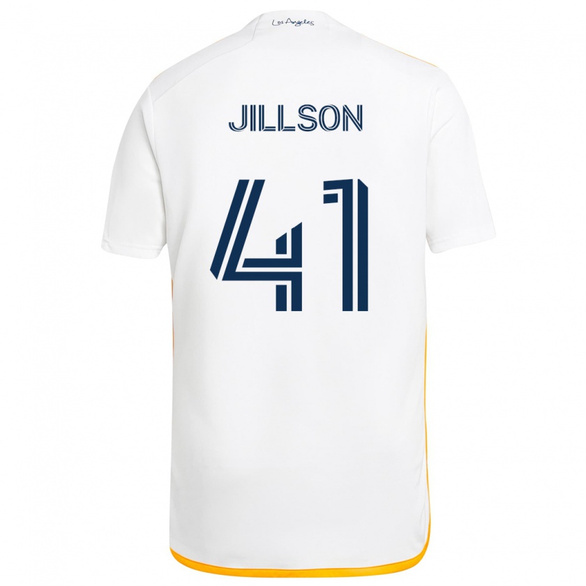 Kandiny Niño Camiseta Simon Jillson #41 Blanco Amarillo 1ª Equipación 2024/25 La Camisa México