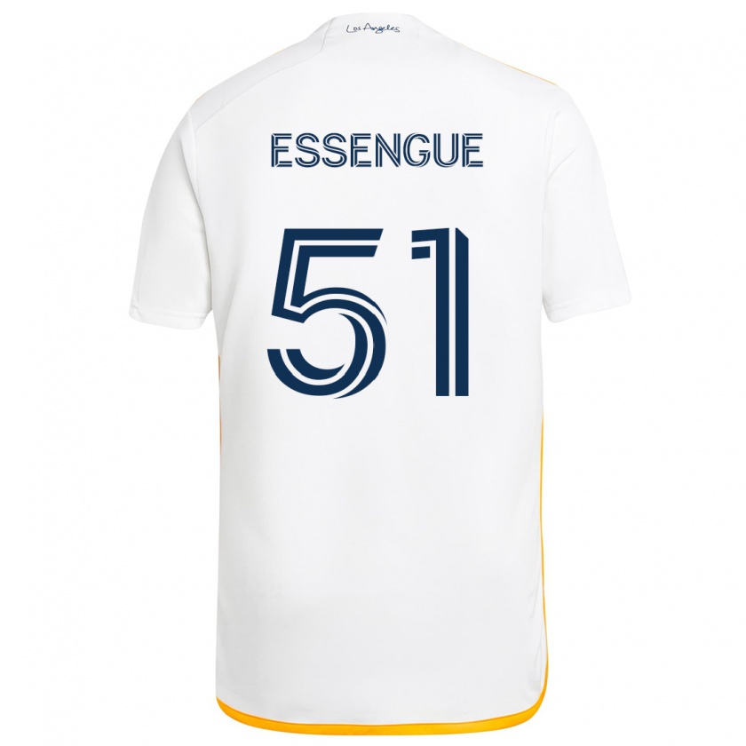 Kandiny Kinderen Ascel Essengue #51 Wit Geel Thuisshirt Thuistenue 2024/25 T-Shirt België