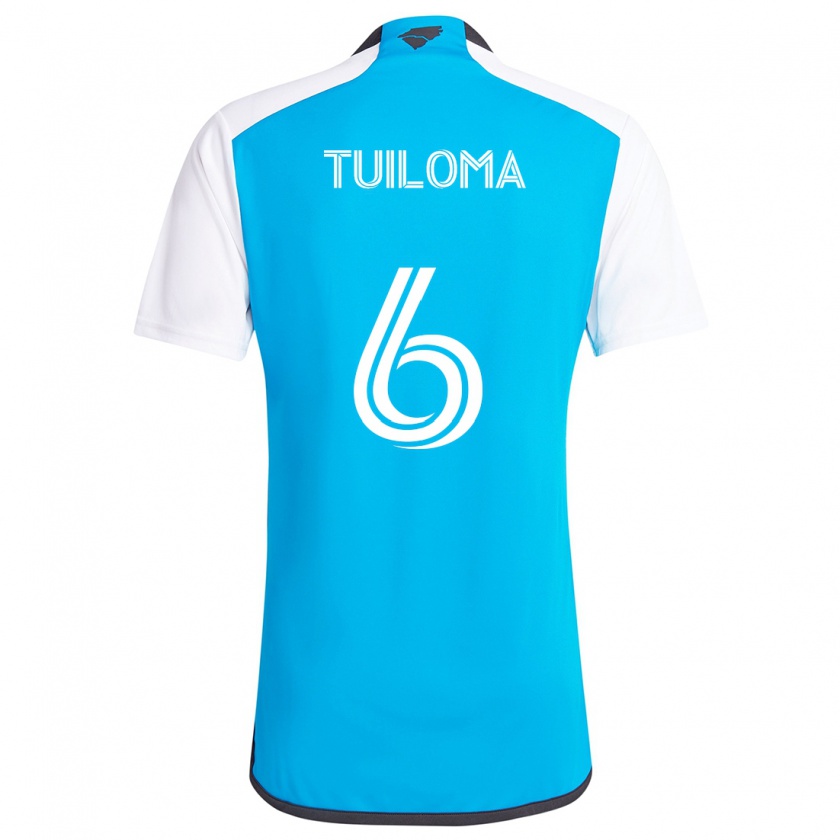 Kandiny Kinderen Bill Tuiloma #6 Blauw Wit Thuisshirt Thuistenue 2024/25 T-Shirt