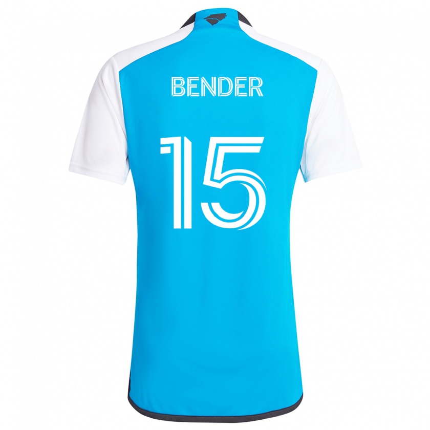 Kandiny Niño Camiseta Ben Bender #15 Azul Blanco 1ª Equipación 2024/25 La Camisa