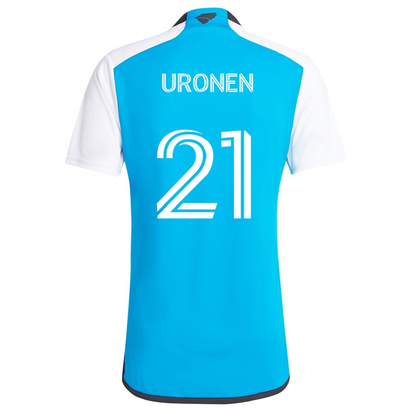 Kandiny Kinderen Jere Uronen #21 Blauw Wit Thuisshirt Thuistenue 2024/25 T-Shirt België