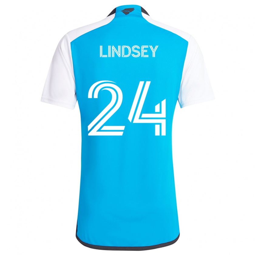 Kandiny Niño Camiseta Jaylin Lindsey #24 Azul Blanco 1ª Equipación 2024/25 La Camisa