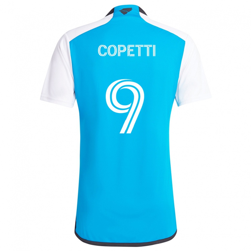 Kandiny Niño Camiseta Enzo Copetti #9 Azul Blanco 1ª Equipación 2024/25 La Camisa