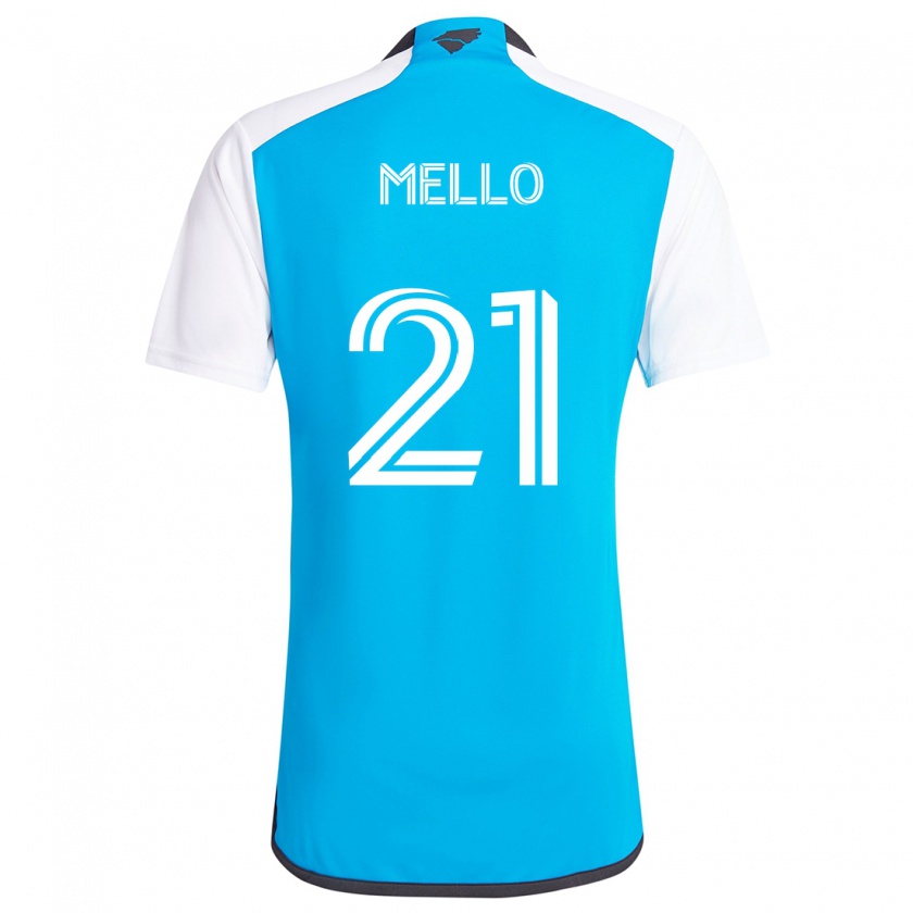 Kandiny Kinderen Vinicius Mello #21 Blauw Wit Thuisshirt Thuistenue 2024/25 T-Shirt België