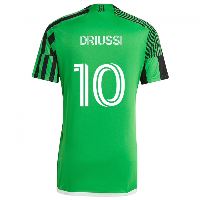 Kandiny Niño Camiseta Sebastián Driussi #10 Verde Negro 1ª Equipación 2024/25 La Camisa México