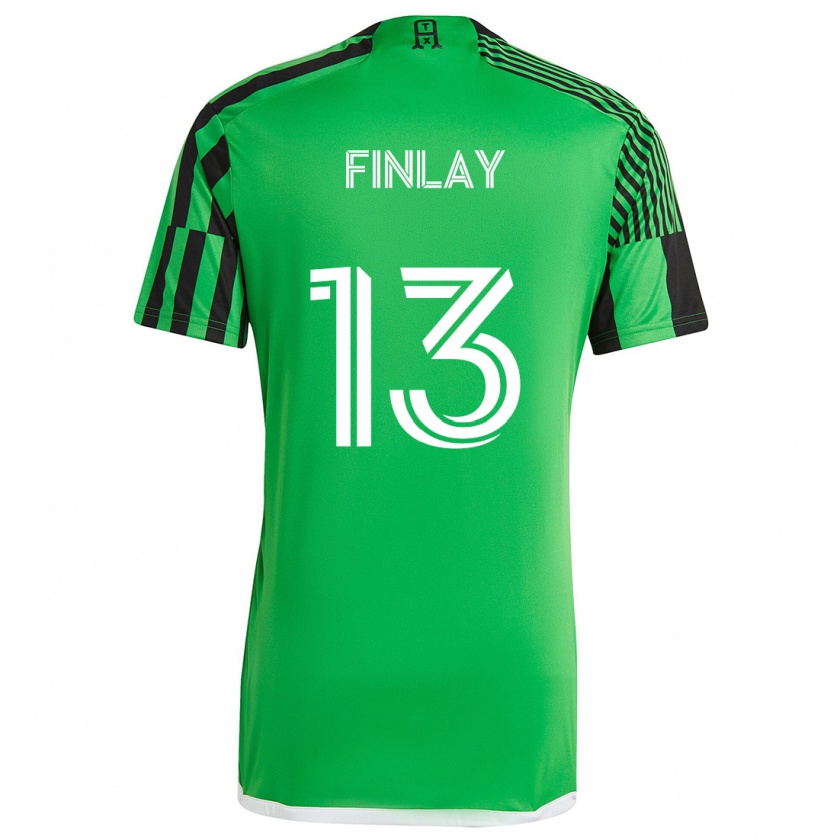 Kandiny Kinderen Ethan Finlay #13 Groen Zwart Thuisshirt Thuistenue 2024/25 T-Shirt België