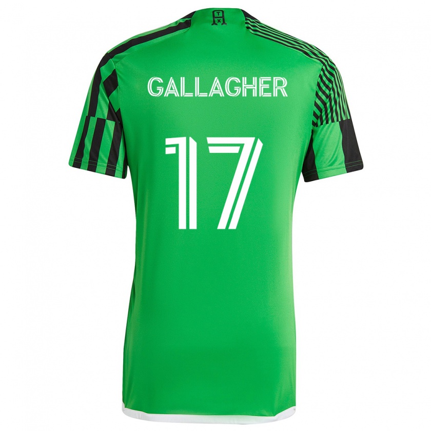 Kandiny Kinderen Jon Gallagher #17 Groen Zwart Thuisshirt Thuistenue 2024/25 T-Shirt België