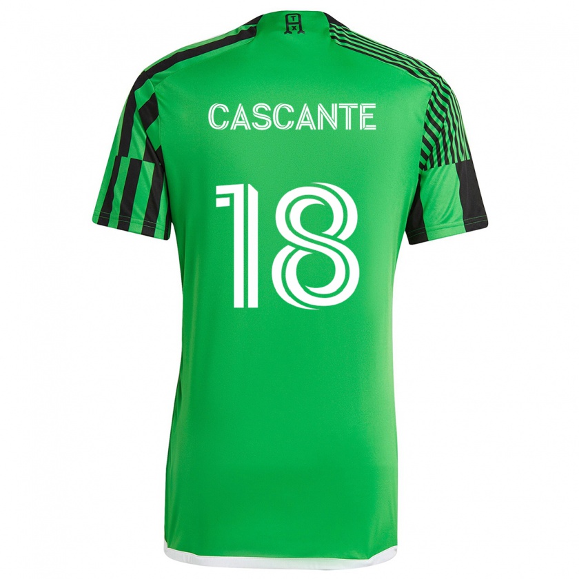 Kandiny Niño Camiseta Julio Cascante #18 Verde Negro 1ª Equipación 2024/25 La Camisa México