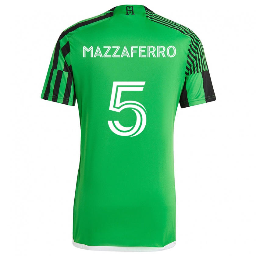 Kandiny Niño Camiseta Salvatore Mazzaferro #5 Verde Negro 1ª Equipación 2024/25 La Camisa