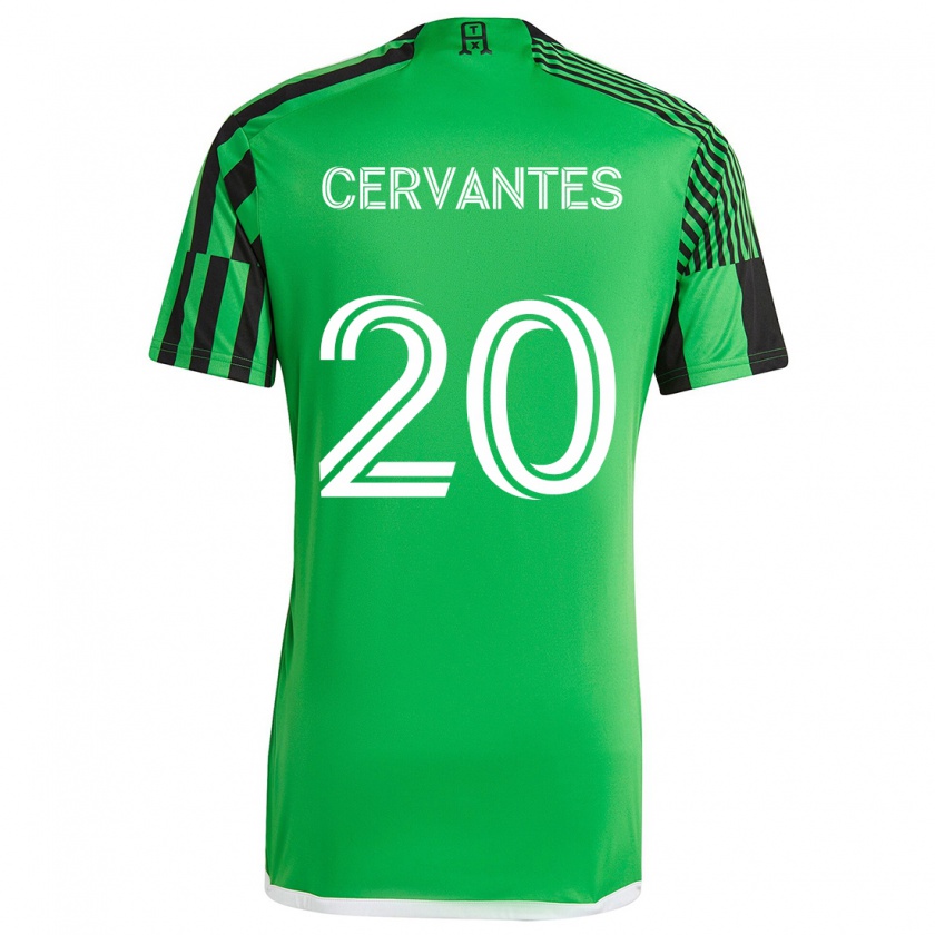 Kandiny Niño Camiseta Aaron Cervantes #20 Verde Negro 1ª Equipación 2024/25 La Camisa