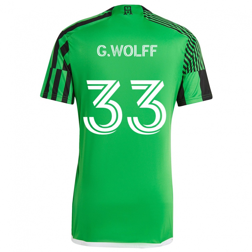 Kandiny Niño Camiseta Gavin Wolff #33 Verde Negro 1ª Equipación 2024/25 La Camisa México