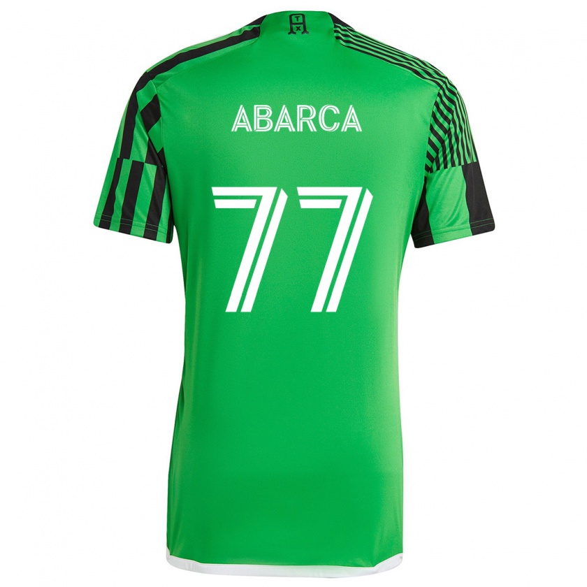 Kandiny Niño Camiseta Diego Abarca #77 Verde Negro 1ª Equipación 2024/25 La Camisa