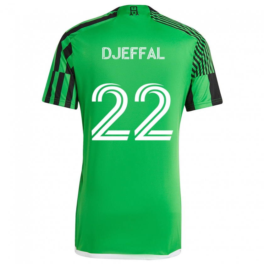 Kandiny Niño Camiseta Sofiane Djeffal #22 Verde Negro 1ª Equipación 2024/25 La Camisa México