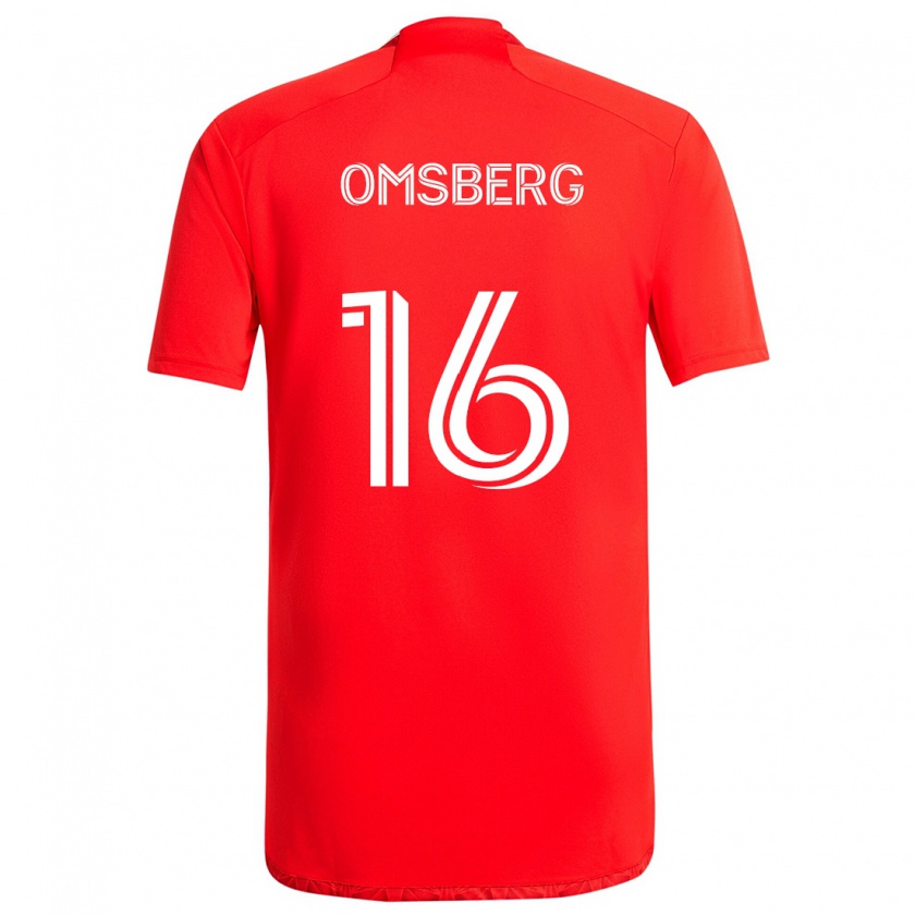 Kandiny Bambino Maglia Wyatt Omsberg #16 Rosso Bianco Kit Gara Home 2024/25 Maglietta