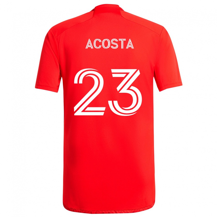 Kandiny Kinder Kellyn Acosta #23 Rot-Weiss Heimtrikot Trikot 2024/25 T-Shirt Österreich