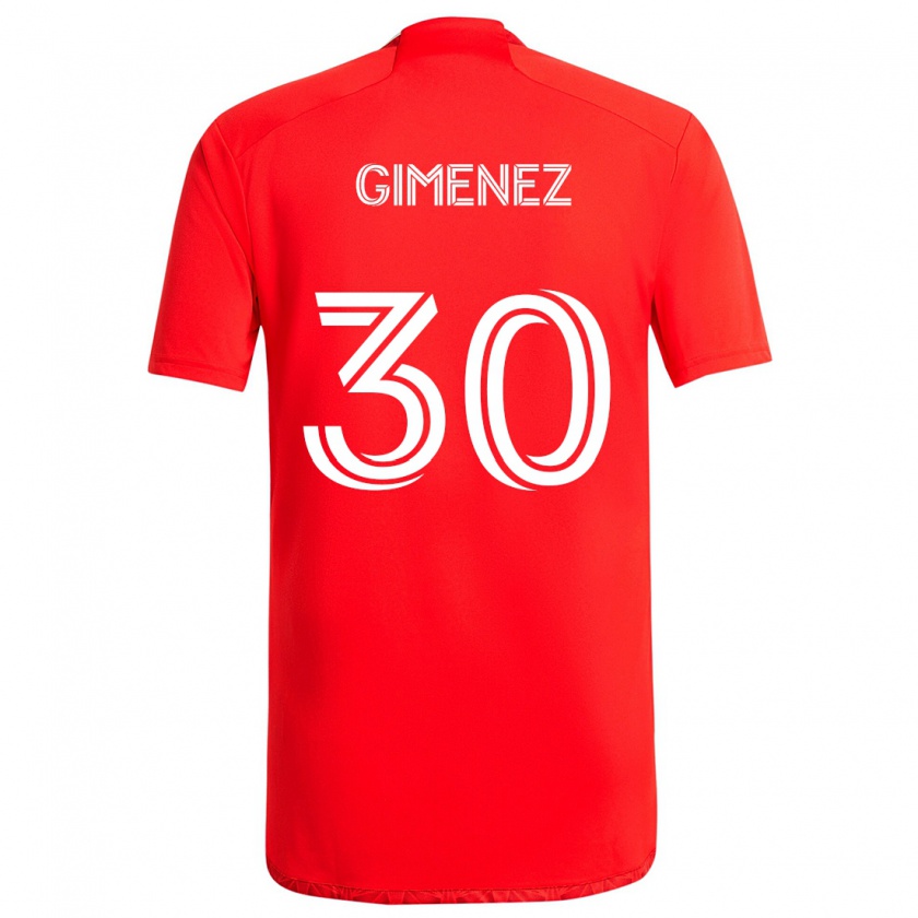 Kandiny Kinderen Gastón Giménez #30 Rood Wit Thuisshirt Thuistenue 2024/25 T-Shirt België