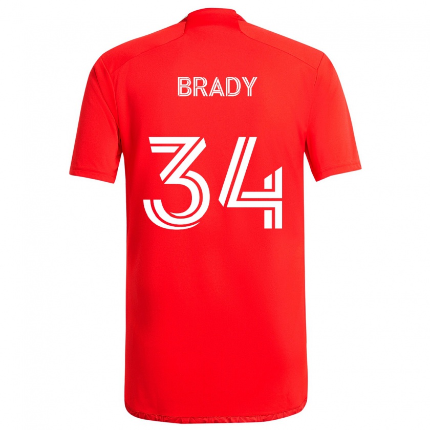 Kandiny Kinder Chris Brady #34 Rot-Weiss Heimtrikot Trikot 2024/25 T-Shirt Österreich