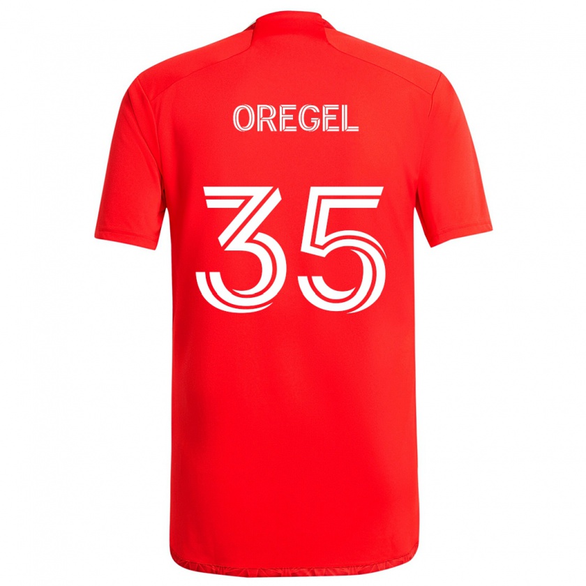 Kandiny Kinderen Sergio Oregel #35 Rood Wit Thuisshirt Thuistenue 2024/25 T-Shirt