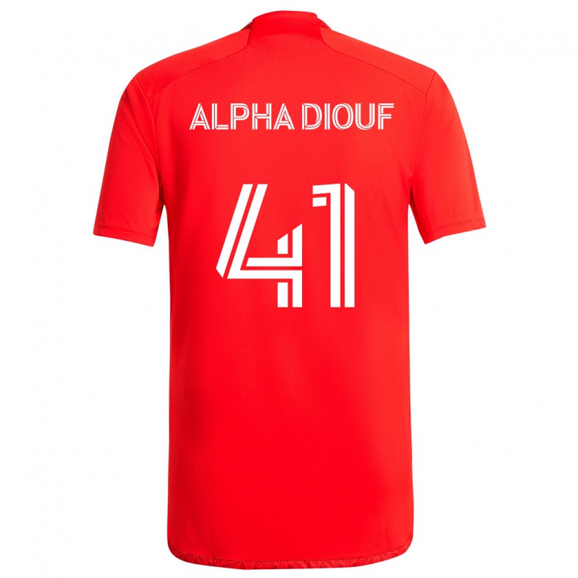 Kandiny Kinder Jean Alpha Diouf #41 Rot-Weiss Heimtrikot Trikot 2024/25 T-Shirt Österreich