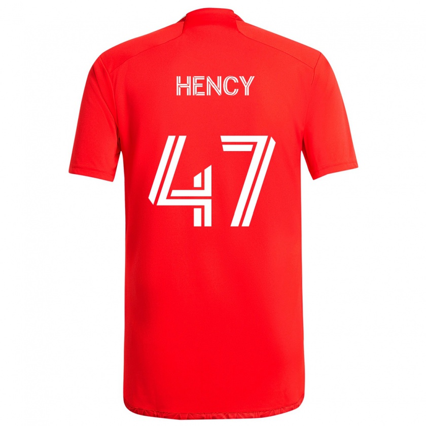 Kandiny Kinderen Billy Hency #47 Rood Wit Thuisshirt Thuistenue 2024/25 T-Shirt België