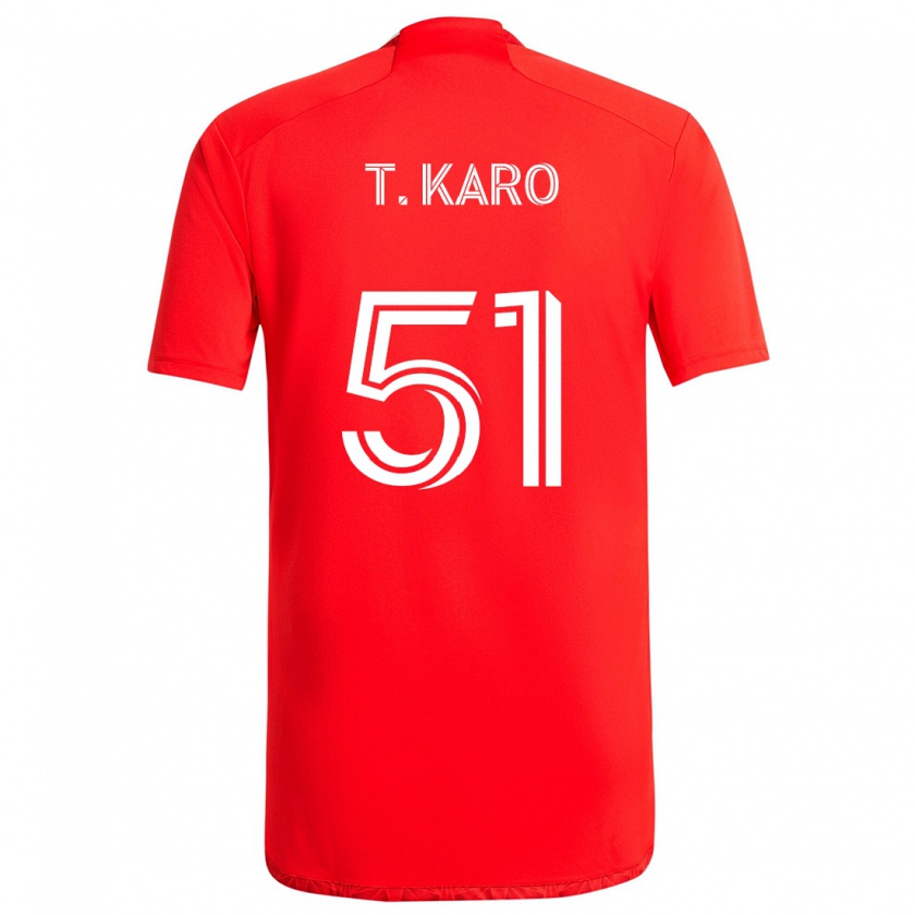 Kandiny Kinderen David Tchétchao Karo #51 Rood Wit Thuisshirt Thuistenue 2024/25 T-Shirt