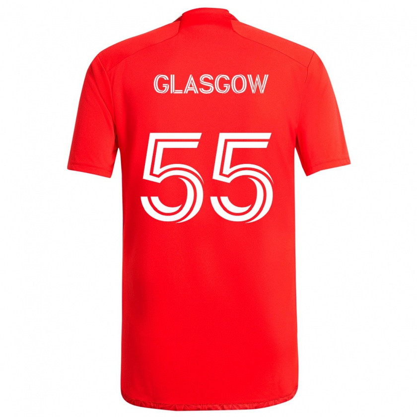 Kandiny Kinderen Omari Glasgow #55 Rood Wit Thuisshirt Thuistenue 2024/25 T-Shirt