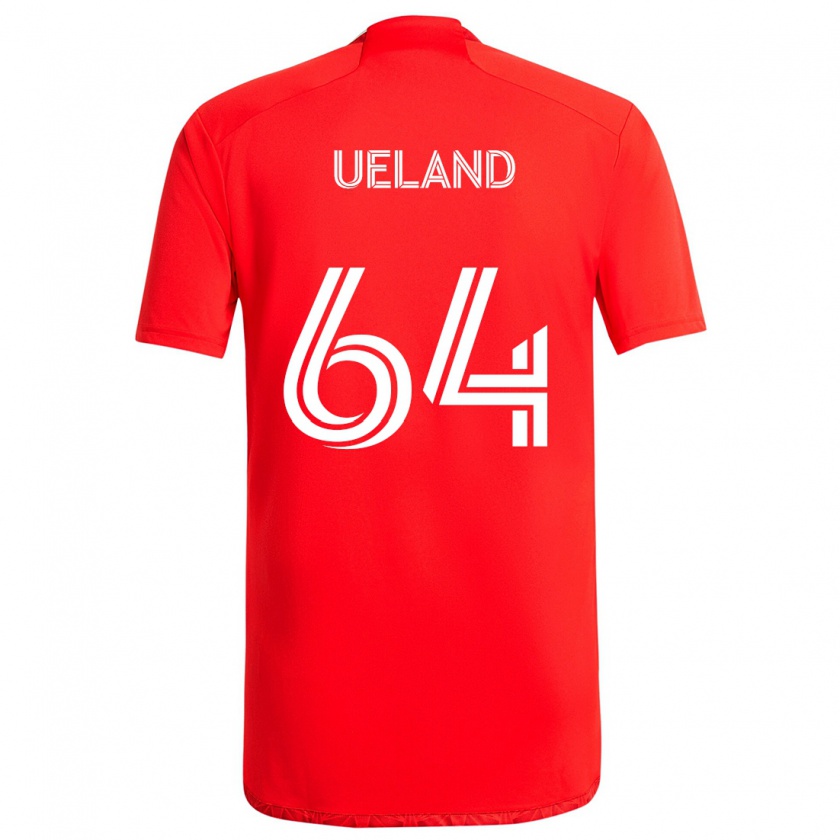 Kandiny Bambino Maglia Andreas Ueland #64 Rosso Bianco Kit Gara Home 2024/25 Maglietta